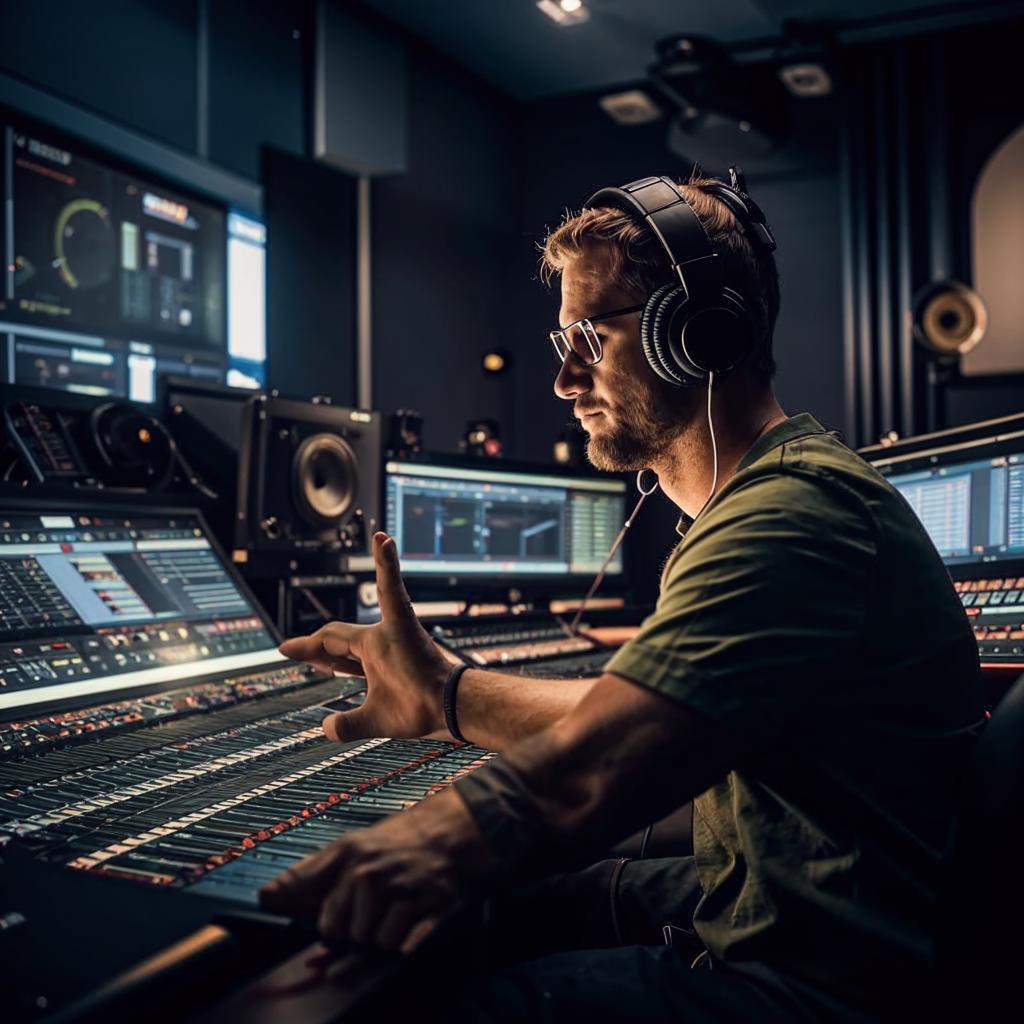 Ingénieur du son au travail dans un studio