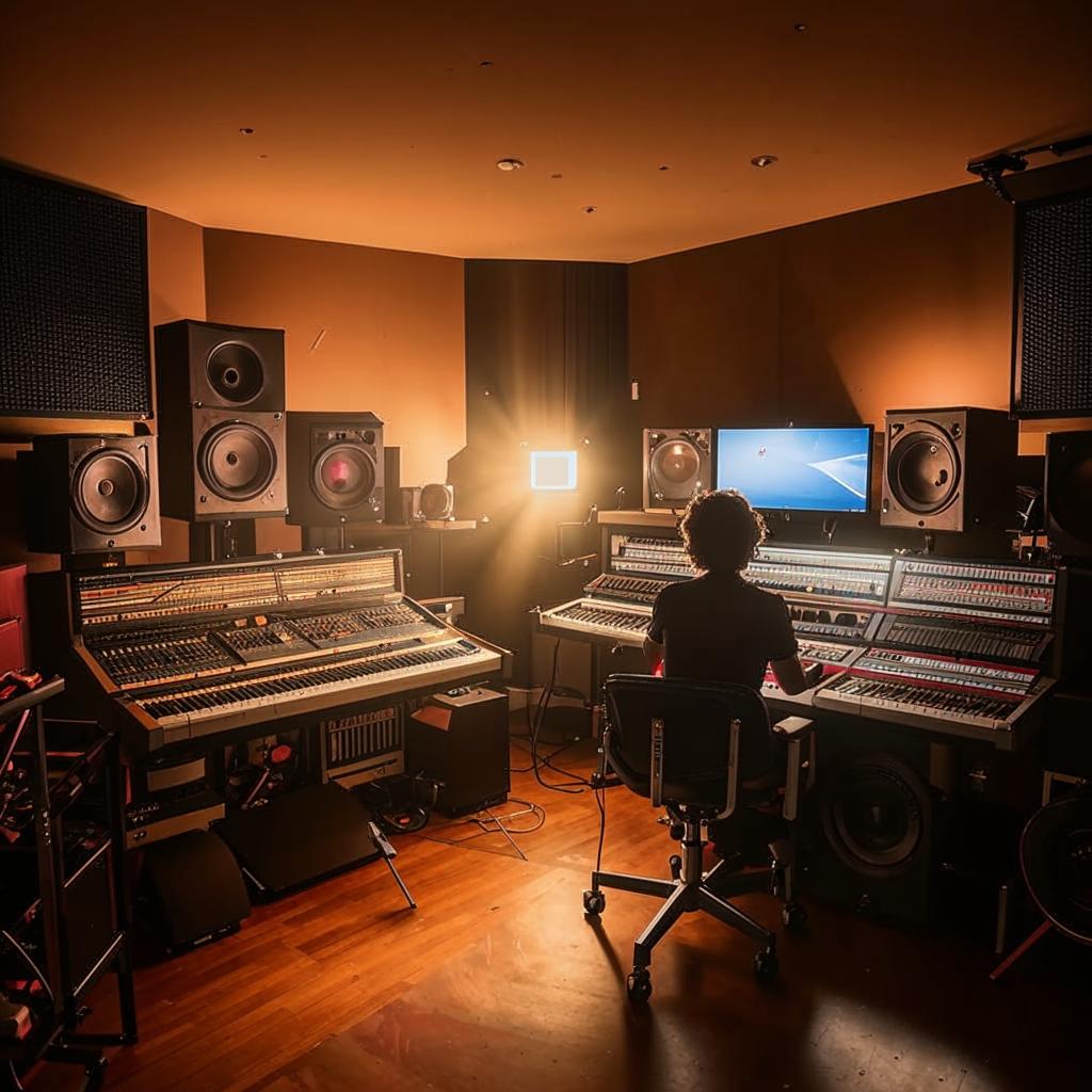 Artiste en studio d'enregistrement